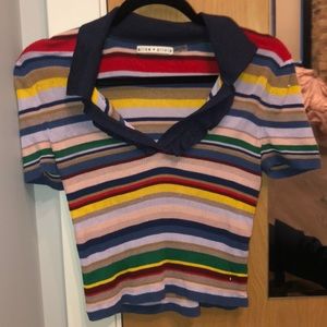 Alice & Olivia striped rainbow blouse